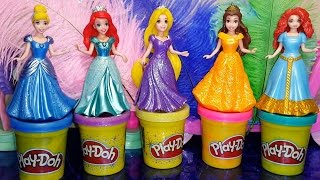 Disney Princess Play Doh Magiclip Fashion Dresses Принцессы Дисней Создай Бальные платья