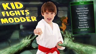 KID FIGHTS BACK AGAINST MODDER!! (Zombie Mod Trolling!)