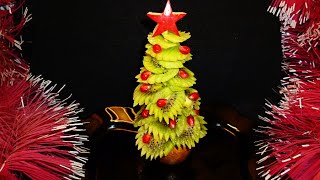 Елочка из киви! Christmas tree of kiwi! Украшения из фруктов! Decoration of fruit!