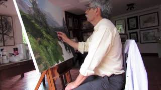 Edguin Barrera-Pintando un paisaje con espátula