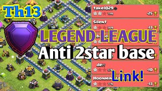 Th13 legend league anti 2star base difence replay with base link 2020! Clash of clans! Mylifegaming