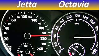 Volkswagen Jetta 2.0 TDI vs Skoda Octavia 2.0 TDI top Speed test