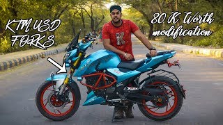He Spent 80K To modify this Apache rtr 200 || Ktm USD suspensions