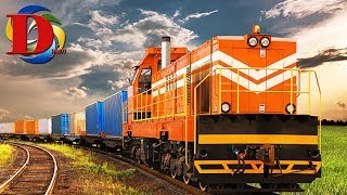 Поезда для детей Железнодорожный транспорт развивающий мультик про Железную дорогу и грузовой поезд