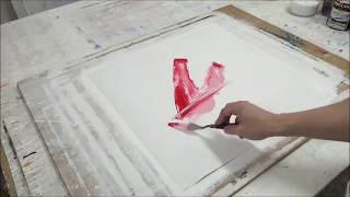 Cómo pintar un cuadro abstracto, fácil con acrilicos y espátula / Formas 158