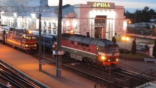 Тепловоз ТЭП70-0227 с поездом № 55БФ "Сож" Москва - Гомель