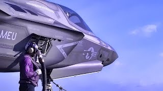 F-35B Fighter Jet Flight Ops Aboard USS Wasp (APRIL 2019)