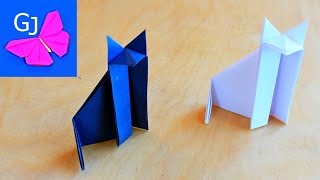 Простая ОРИГАМИ КОШКА из бумаги