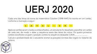 Uerj 2020 Probabilidade Prova Discursiva questão 08 Resolvida Matemática