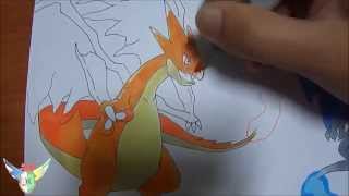 Copic speed draw Mega charizard X and Y メガリザードンX and Y
