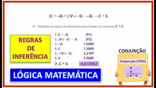 Regras de Inferência - LÓGICA MATEMÁTICA