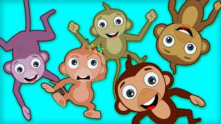 Five Little Monkeys + More Nursery Rhymes & Kids Songs - HooplaKidz
