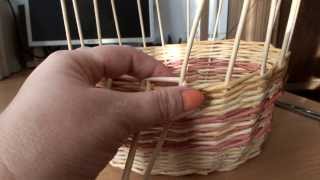 плетение из газет  загибка корзины часть №3 мастер класс Como hacer cestas con periódico