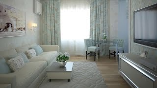 Дизайн 2 комнатной квартиры в стиле Laura Ashley (Лора Эшли), 56 м2