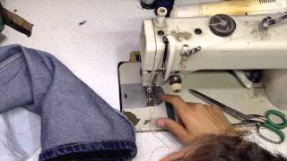 Barra original em calça jeans linha . 30 maquina reta
