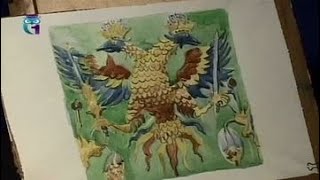Уроки рисования (№ 83) акварелью. Учимся цветными заливками передавать материальность изразца