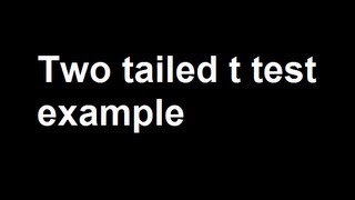Two tailed t test example