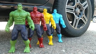 CAR VS HULK VS RED HULK VS YELLOW HULK VS BLUE HULK - Learn Colors with HULK For Kids