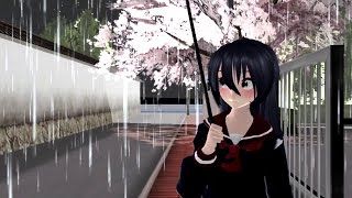 (MMD) Ladybug Umbrella Scene (Senpai-Chan & Yandere-Kun) Yandere Simulator - Sub esp & eng