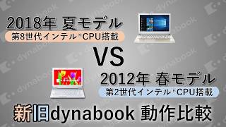 2018年 第8世代インテル®CPU搭載 夏モデル VS 2012年 第2世代インテル®CPU搭載 春モデル 新旧dynabook動作比較