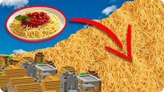 TSUNAMI DE SPAGHETTIS EN MINECRAFT | RETO DE LA BASE VS TSUNAMI EN MINECRAFT