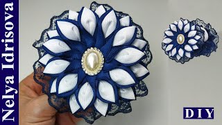 Цветы из репсовой ленты / DIY / KANZASHI from reps tape