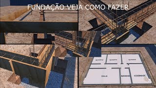 Fundação - Veja como fazer o Gabarito, Sapata e Baldrame ou Alicerce de uma Casa