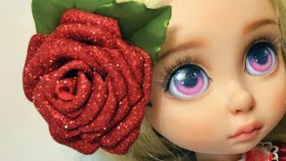 Роза из фоамирана и атласной ленты