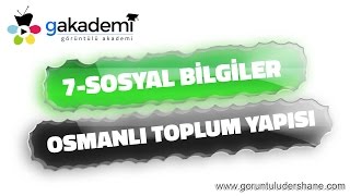 7.Sınıf Sosyal Bilgiler Osmanlı Devletinin Toplum Yapısı