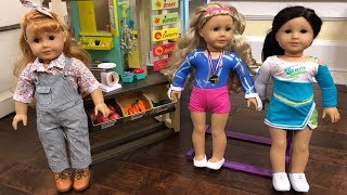 American Girl Doll Gymnastics & Cheer Outfits & Garden Set - NEW