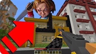 APARECE CHUCKY MUTANTE GIGANTE EN MI CASA EN MINECRAFT ?