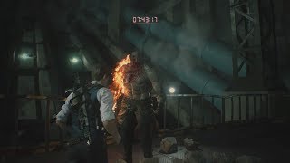 Resident Evil 2 Remake - Leon A Hardcore - Tyrant / Mr X Boss - Fast kill - Knife - No Damage