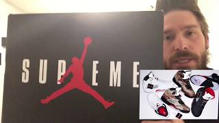 Supreme x Jordan Camo 5 review/unboxing! On foot in the rain!!!! [HD]