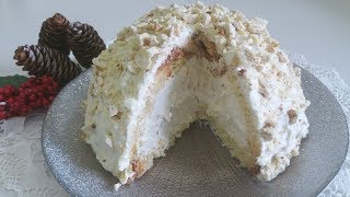 Zuccotto di pandoro con crema al torrone,senza cottura