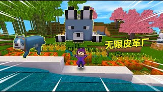 迷你世界：金山银山只能看不能挖，表妹建无限皮革厂，附魔不是梦