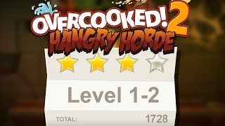 Overcooked 2. Night of the Hangry Horde. Level 1-2. 4 stars. Co-op