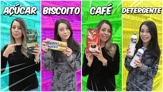 COMPREI TUDO em ORDEM ALFABÉTICA no SUPERMERCADO !!!