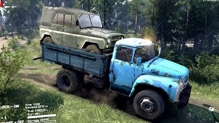 SPINTIRES 2014 - The Coast Map - ZIL 130 Transporting a UAZ Jeep in the Back