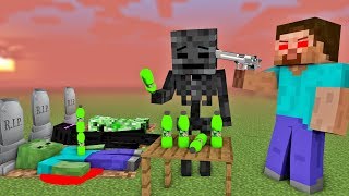 MONSTER SCOOL : WITHER BECAME EVIL VILLAIN - RIP HEROBRINE, SKELETON - Minecraft Animation