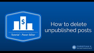 How to delete a Facebook unpublished post in Power Editor