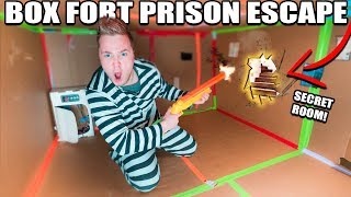 24 HOUR BOX FORT PRISON ESCAPE ROOM!! ?? Secret ROOM FOUND & Calling Carter Sharer