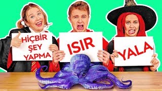 ISIR, YALA VEYA HİÇBİR ŞEY YAPMA  MEYDAN OKUMASI!123GO!CHALLENGE'dan Cadılar Bayramı Şekerleri Testi