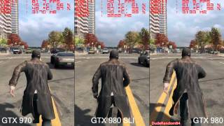 Watch Dogs Pc GTX 980 Vs GTX 970 Vs GTX 980 SLI FPS Frame Rate Comparison
