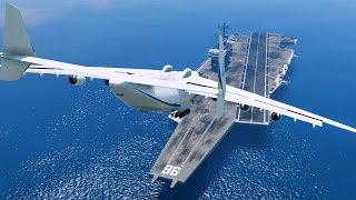 GTA 5 - LANDING GIGANTIC AN-225 ON THE AIRCRAFT CARRIER (GTA 5 Funny Moment) (World's Biggest Plane)