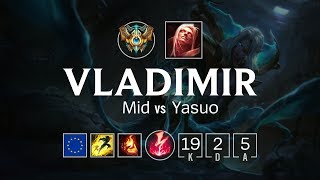 Vladimir Mid vs Yasuo - EUW Challenger Patch 8.13