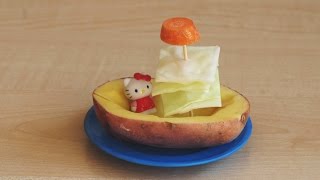Парусник из картошки и капусты. Осенние поделки из овощей на выставку в садик.