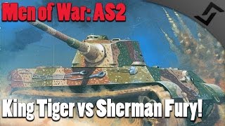 Men of War: Assault Squad 2 - Robz Mod - King Tiger vs Sherman Fury Tank Waves!
