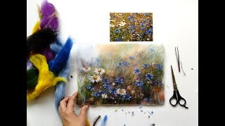 Как нарисовать ромашки шерстью