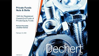 Private Funds Nuts & Bolts: 1940 Act Registered Closed-End Funds of Private Equity Funds