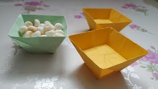 手工折纸DIY，如何折叠一只纸盒子，超级简单的纸盒子折纸